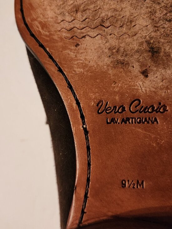 Via spiga men\'s brown leather suede slip on dress shoes  size: 9.5M main image 6